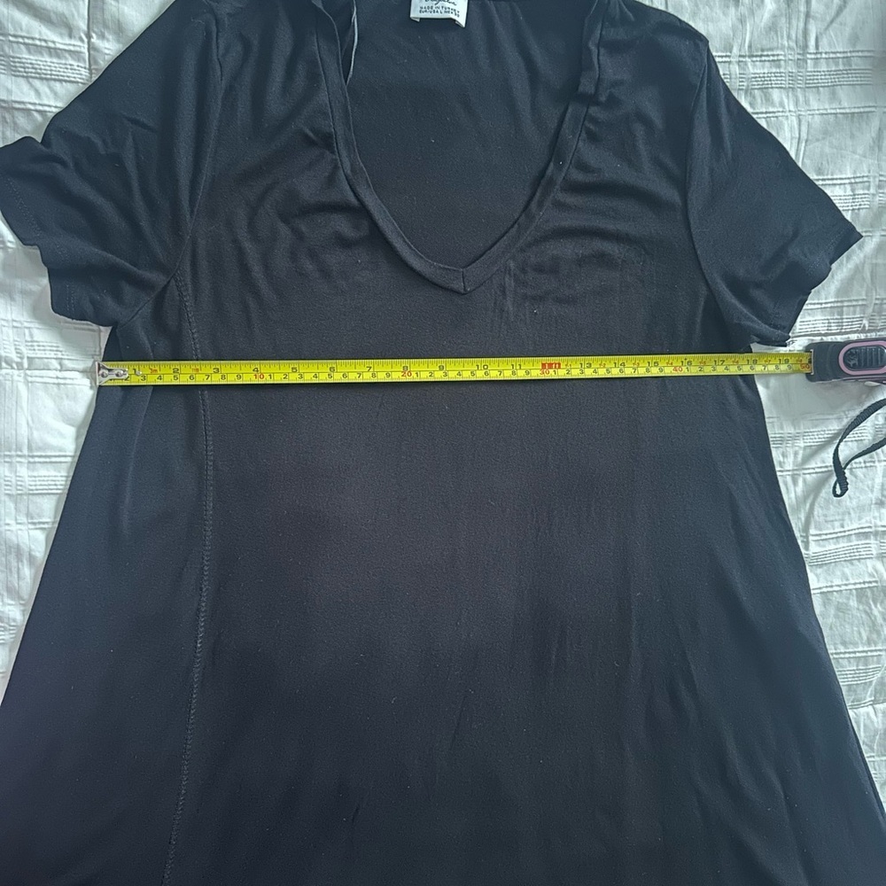 Zara Black Short Sleeve V-neck T-shirt Dress - Picture 12 of 14